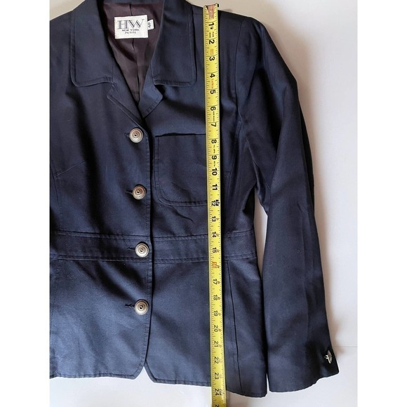 Hw New York Tailored Navy Blazer Size 4 Petite - Picture 7 of 8